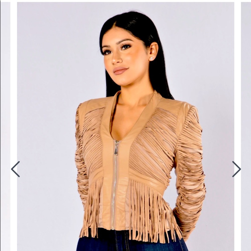 Fringe Binge Jacket - Camel/Tan